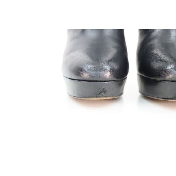 LK Bennett Platform Black Leather Sock Boots 4" Heel Size 6 or 6.5 - Picture 8 of 16